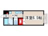 パーシモンコート 1Kの間取り