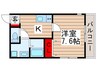 フェリ－チェ高柳 1Kの間取り