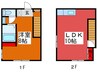 仲原グリ－ンハイム 1LDKの間取り