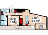 ルミーク根岸 2LDKの間取り