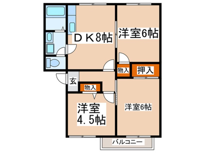 間取図 ドミ－ルエビナ壱番館