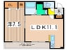クロシェットｎ2 1LDKの間取り
