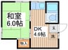 近藤荘 1DKの間取り