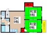 サンウッド勝田台 2DKの間取り