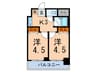 コ－ポ白山 2Kの間取り