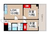 プルミエール田辺 2LDKの間取り