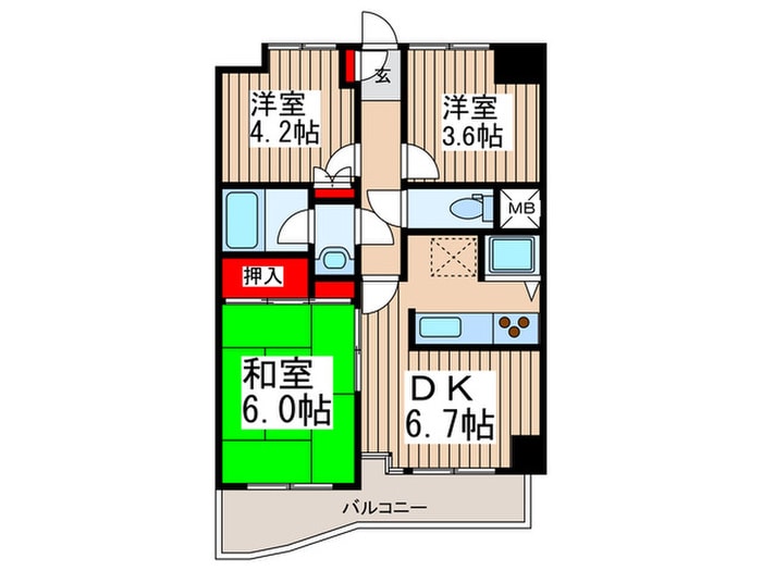間取り図 ワコ－レ春日部Ⅱ(402)