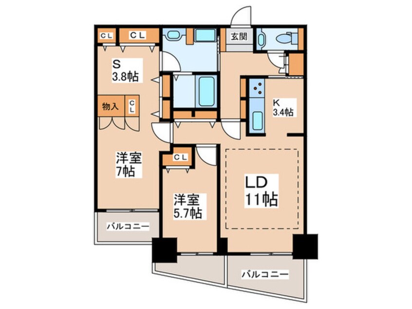 間取図 河田町ガーデン１