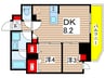 リテラス住吉 2DKの間取り