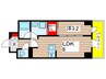 リテラス住吉 1LDKの間取り