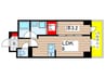 リテラス住吉 1LDKの間取り