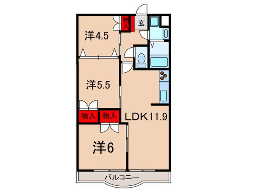 間取図 ミヤビヒルズ大泉学園Ｂ