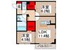 クレールX 2LDKの間取り