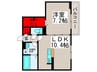 クレールX 1LDKの間取り