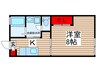 ヒルトップオオクマA 1Kの間取り