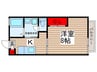 ヒルトップオオクマA 1Kの間取り