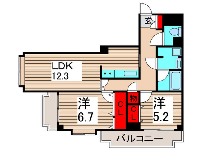 間取図 綾東ヴィレヂ弐番館