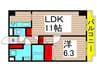 綾東ヴィレヂ弐番館 1LDKの間取り