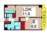 綾東ヴィレヂ弐番館 1LDKの間取り