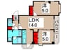 綾東ヴィレヂ弐番館 2LDKの間取り