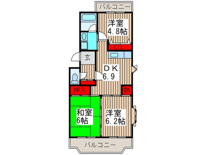 間取り図 カサベルデ弐番館