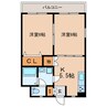 廣田88 2Kの間取り