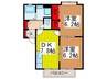ボヌール 2DKの間取り