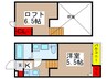 オーリス八千代 1Kの間取り
