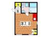 プリマ十七番館 1Rの間取り