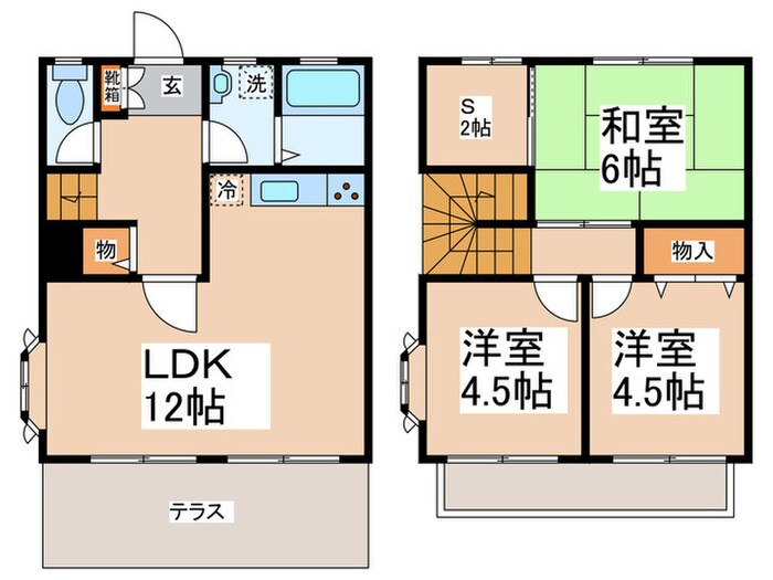 間取り図 ハーフガーデン勝田南Ｂ棟
