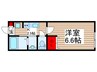 リベルディウム八千代 1Kの間取り