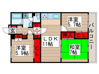 間取図 北千住パ－クファミリア(８１０)