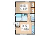 VILLA東伏見 1DKの間取り