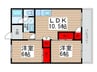 マル惣ハイツ 2LDKの間取り