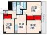 エスポワ－ル篠崎 3DKの間取り