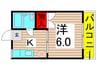 第2セントラルハイツ 1Kの間取り