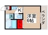 エールシャンブル 1Kの間取り