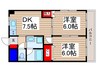 スターライトマンション 2DKの間取り