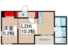 仮)ﾘｰﾌﾞﾙﾌｧｲﾝ新座大和田２号棟 1LDKの間取り