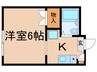 オークハウス 1Kの間取り