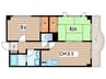 青山コーポＡ棟 2DKの間取り