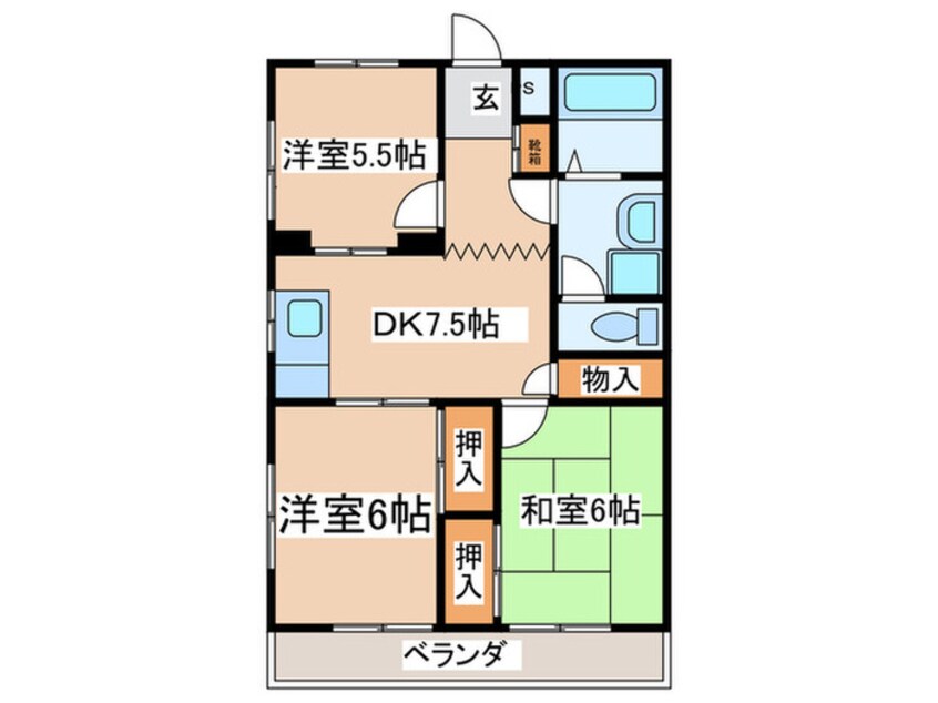 間取図 サニ－浜野