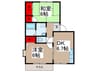 ヴィラ・パ－クサイドＡ棟 2DKの間取り