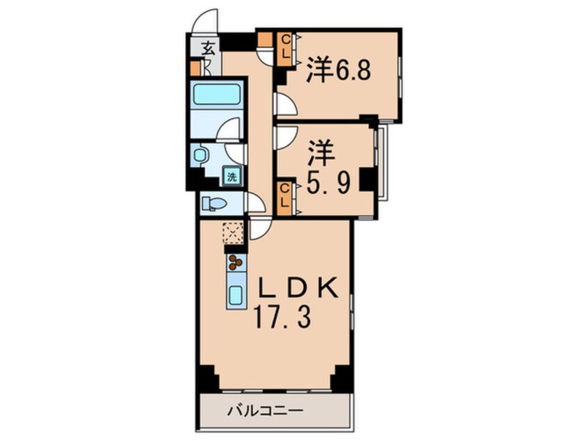 間取図 エスティメゾン都立大学