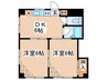 ポルシェ矢部 2DKの間取り