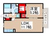 アルト守谷Ｂ棟 1LDKの間取り