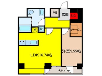 間取図 Ｐｒａｔｉｑｕｅ　日本橋水天宮