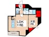 log入谷 1LDKの間取り