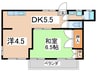 第一フラワ－ヒルズ 2DKの間取り