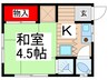 金子荘 1Rの間取り